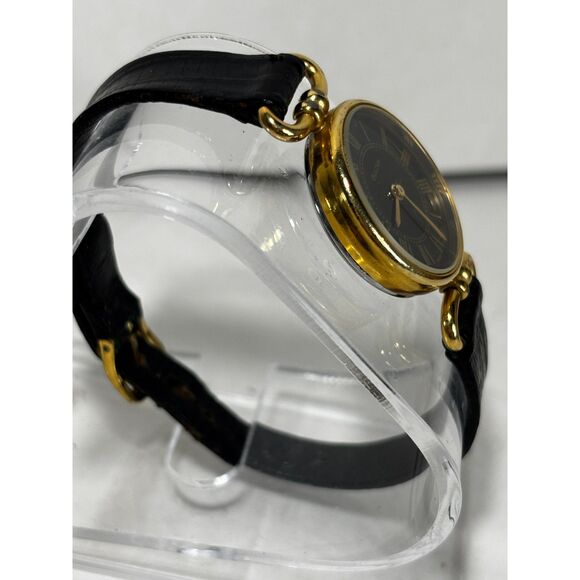 Bulova vintage 1979 black roman numeral manual wind women\'s watch, runs main image 9